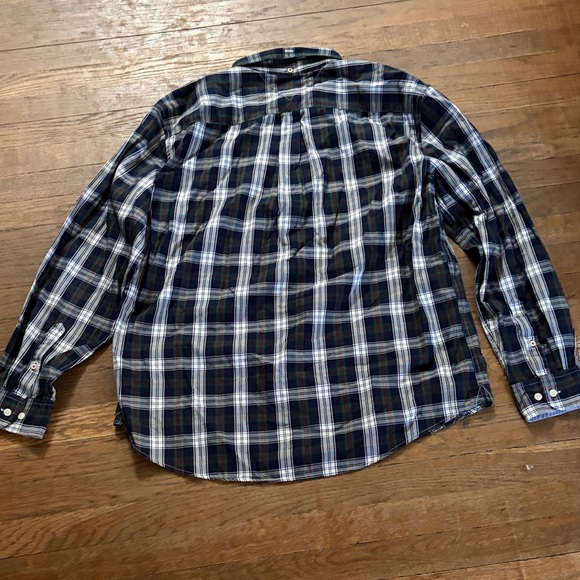 Tommy Hilfiger Navy, White & Green Plaid Button-Down Shirt - Picture 4 of 4